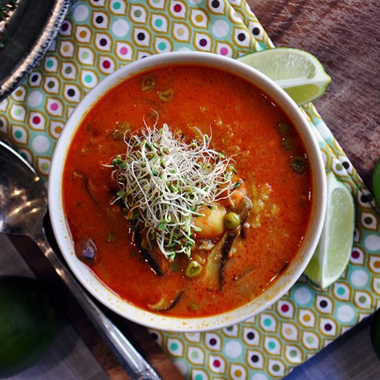 Shrimp, Rice, & Shiitake Soup