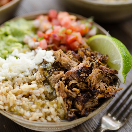 Pork Carnitas Rice Bowls