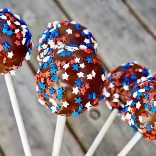 Patriotic Brownie Cake Pops