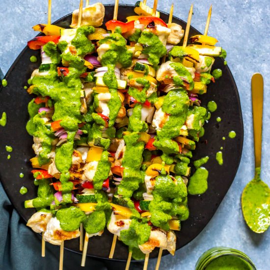 Grilled Chimichurri Chicken Kabobs