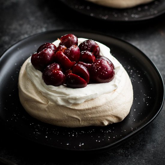 Bourbon Soaked Cherry Pavlova