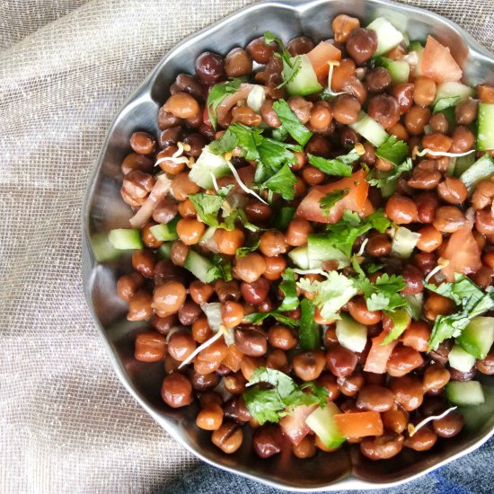 Steamed Kala Channa Salad