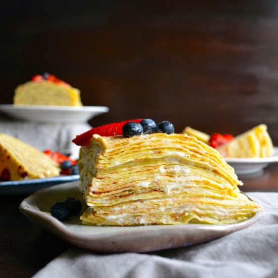 Lemon & Berry Crepe Cake