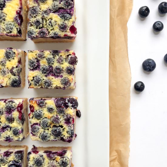 Blueberry buttermilk pie bars