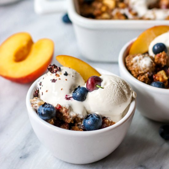 Healthy Nectarine & Blueberry Crisp