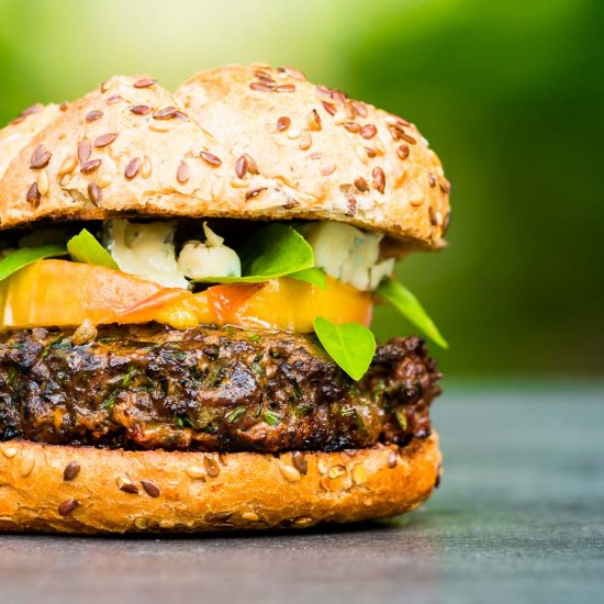 Venison Burger With Peaches