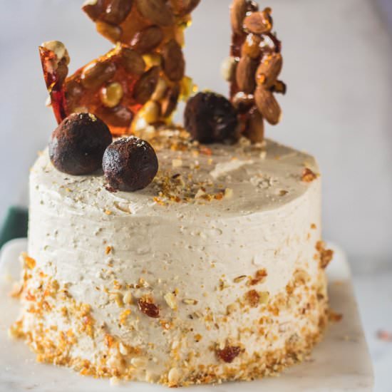 Almond Hazelnut Praline Cake