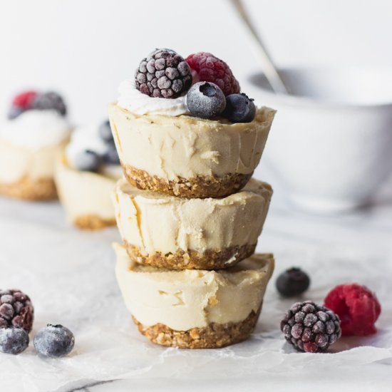 Vegan Lemon Berry Cheesecakes