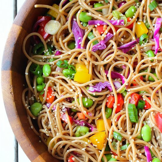 Vegan Sesame Ginger Pasta Salad