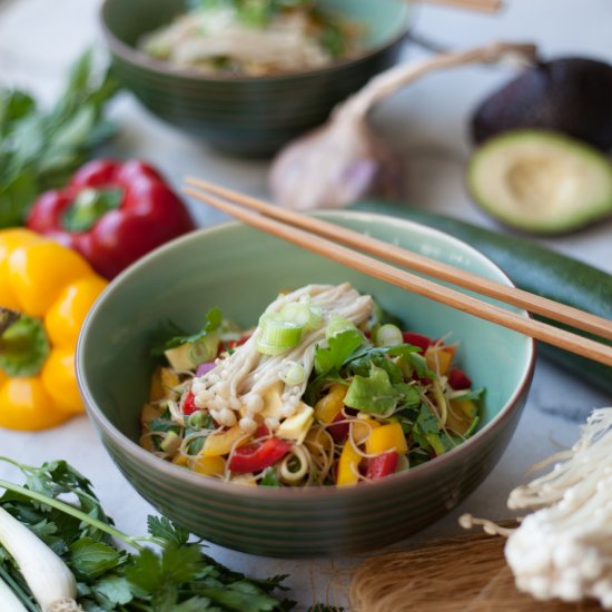 Whole Grain Rice Vermicelli Salad