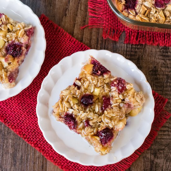 Raspberry Apple Baked Oatmeal