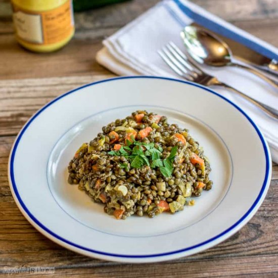 Warm French Lentils