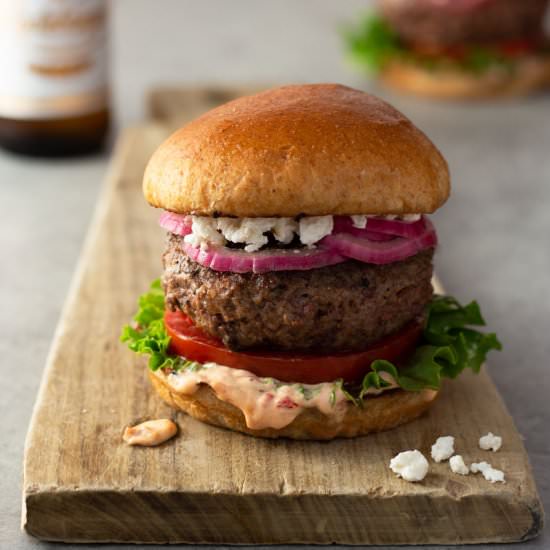 Harissa Lamb Burgers