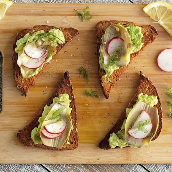 Smashed-Avocado Toast and Artichoke