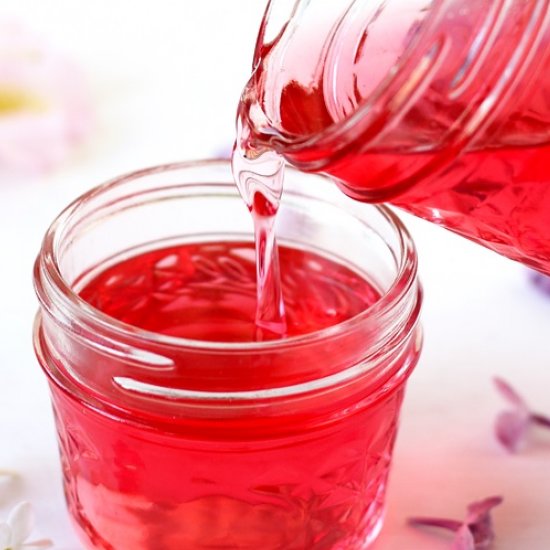 Homemade lilac cordial