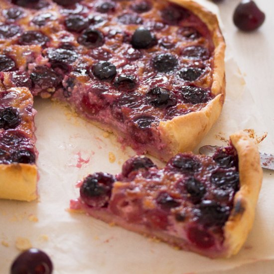 Swiss Fresh Cherry Tart or Flan