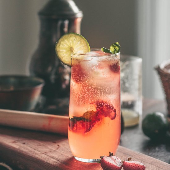 Roasted Strawberry & Basil Limeade