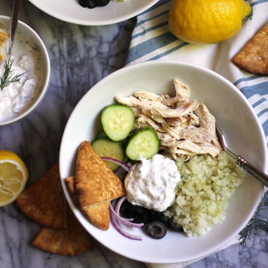 Greek Cauliflower Rice Bowls