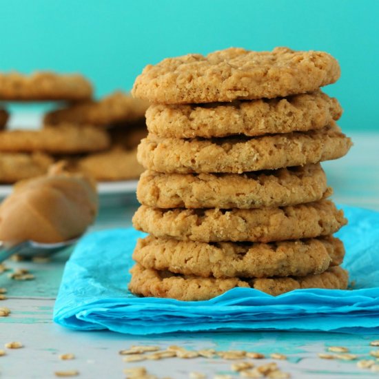 Vegan Peanut Butter Oatmeal Cookies