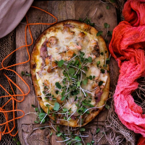 Smoked Salmon Naan Pizza