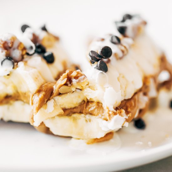 stuffed banana paleo snack