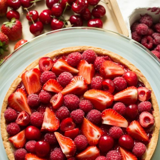 Summer Berries Semolina Tart