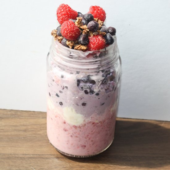 Red White and Blue Overnight Oats