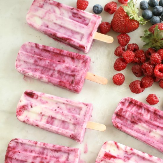 Berry Swirl Yogurt Popsicles