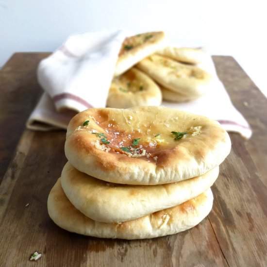 Bread Machine Garlic Naan Bread