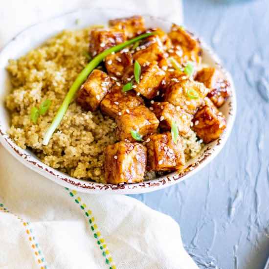 crispy tofu in soy sauce