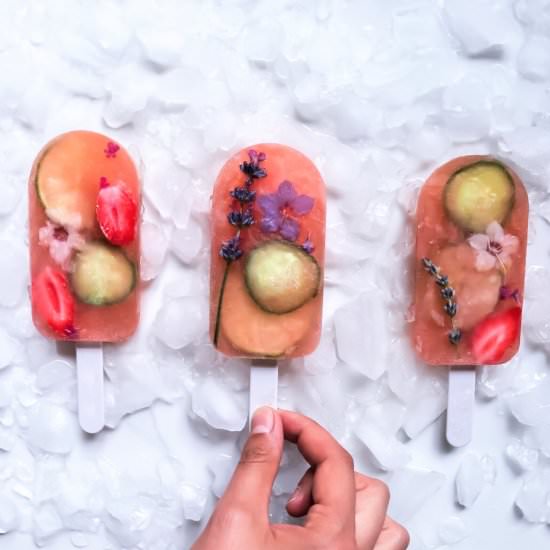 Rosé and grapefruit popsicles