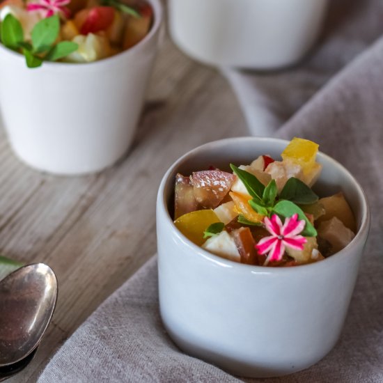 Heirloom tomato and nectarine salad