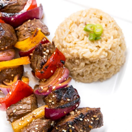 Grilled Korean Steak Kabobs