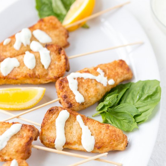 Beer Battered Fish with Cream Sauce