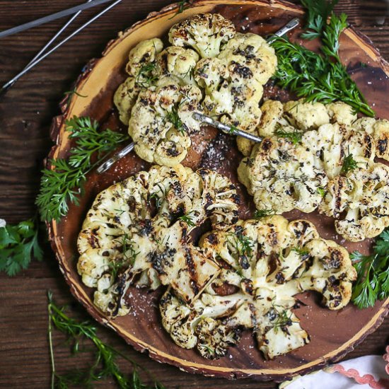 Lemon Grilled Cauliflower Steaks