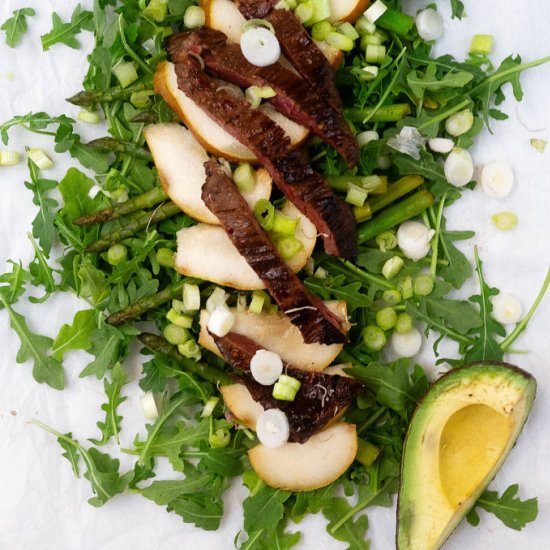 summer asian pear and steak salad