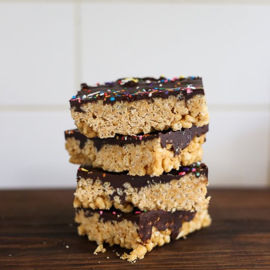 Chocolate Peanut Butter Crispy Bars