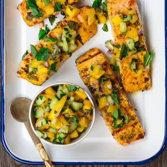 Grilled Salmon with Mango Salsa