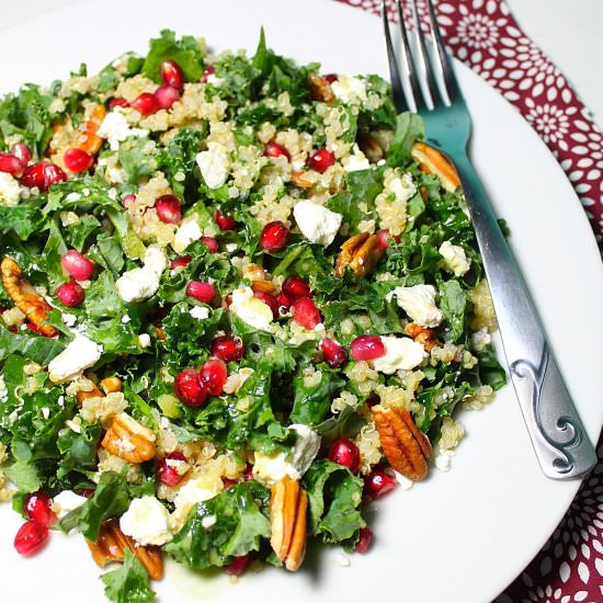 Kale Goat Cheese Pomegranate Salad