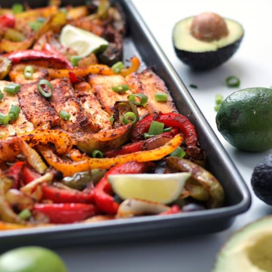 Roasted Halloumi Fajitas