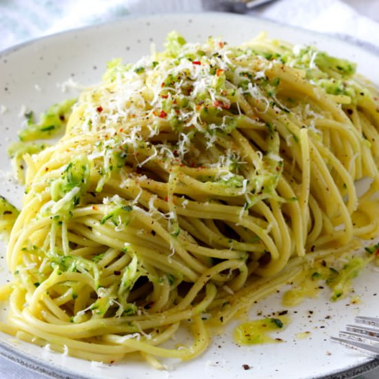 Easy Zucchini Glazed Spaghetti