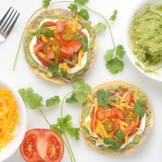 7 layer dip bean tostadas