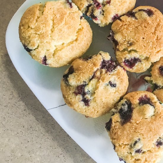 Blueberry Muffins with Sugar on Top