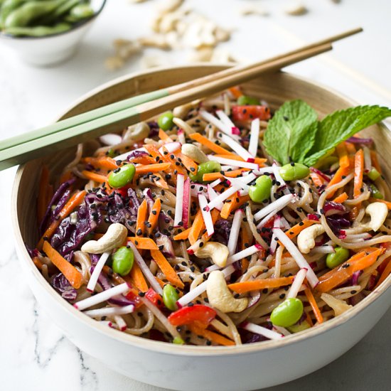 Vegan Edamame Noodle Bowl