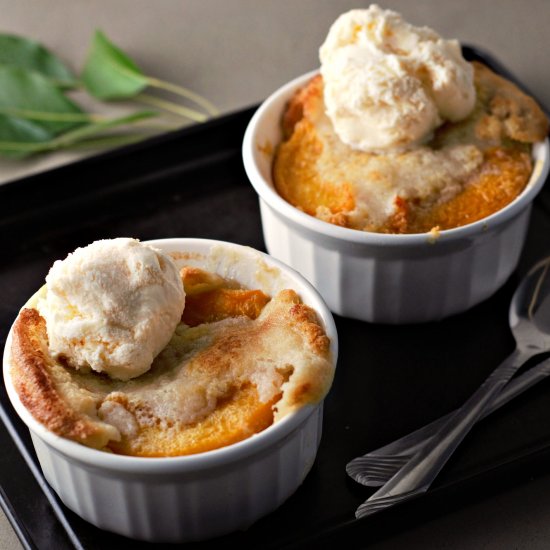 Easy Individual Peach Cobbler