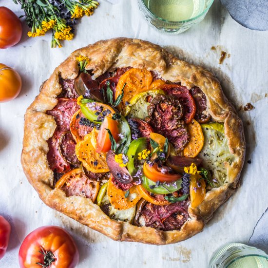 Tomato Galette w Caramelized Onions