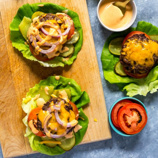 Low Carb Burger Lettuce Wraps