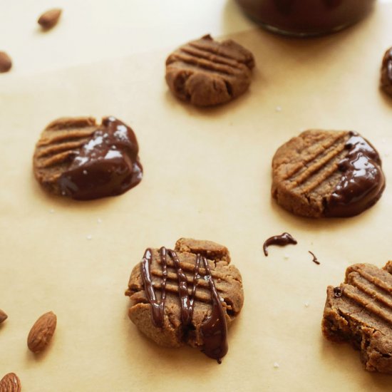 Chocolate Dipped Almond Cookies