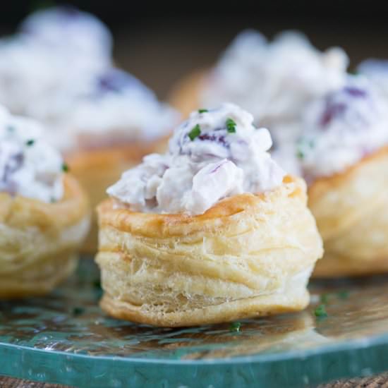 Chicken Salad in Puff Pastry Cups