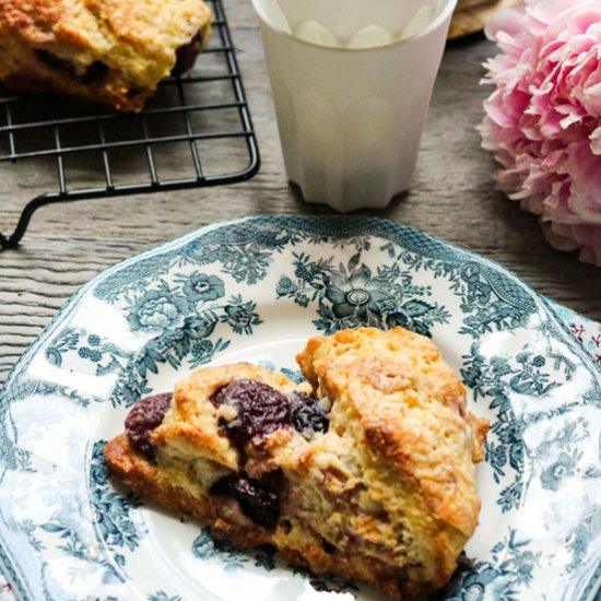 Roasted Cherry Ricotta Scones